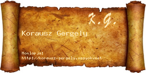 Korausz Gergely névjegykártya